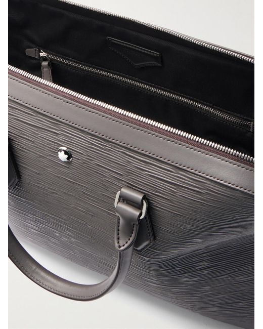 Montblanc Black Textured-leather Briefcase for men