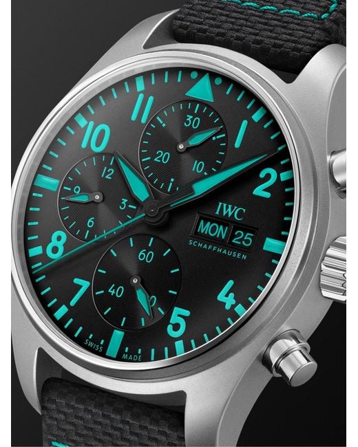 Iwc Black Pilot's Watch Mercedes-Amg Petronas Formula One Team Edition Automatic Chronograph Titanium Watch, Ref. Iw388108 for men