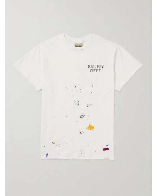 GALLERY DEPT. White Boardwalk Paint-Splattered Logo-Print Cotton-Jersey T-Shirt for men