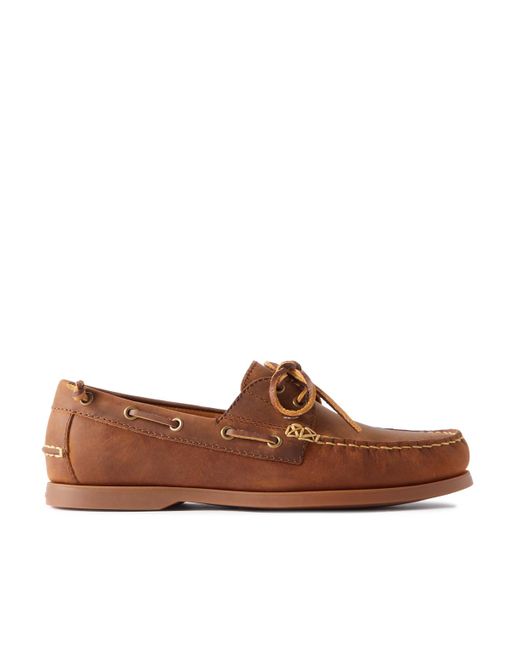 Polo Ralph Lauren Brown Merton Leather Boat Shoes for men