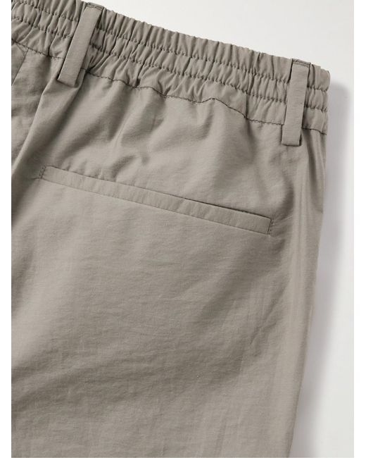 Slowear Gray Teknosartorial Slim-Fit Tapered Cotton-Blend Poplin Drawstring Trousers for men