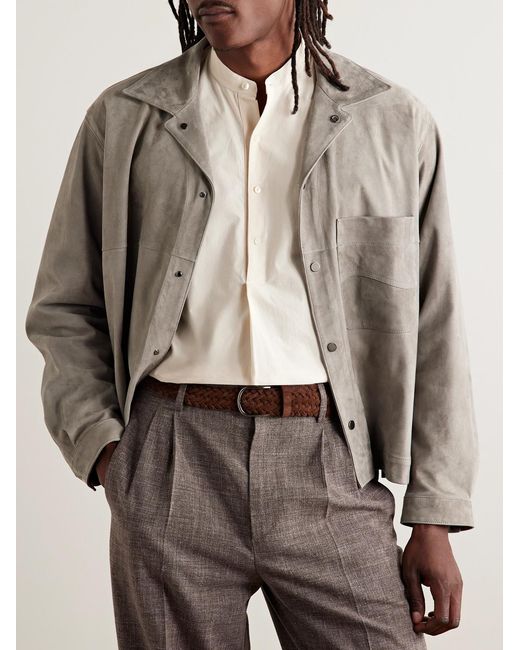 3.5Cm Woven Suede Belt di Andersons in Brown da Uomo