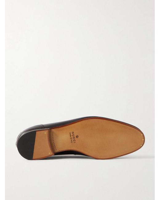 Gucci Black Jordaan Horsebit-Embellished Leather Loafers for men