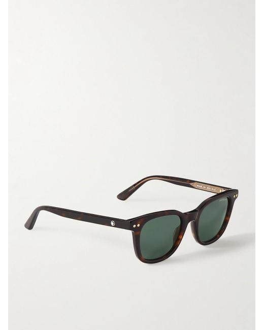 Montblanc Snowcap Sonnenbrille mit D-Rahmen aus Azetat in Schildpattoptik in Green für Herren