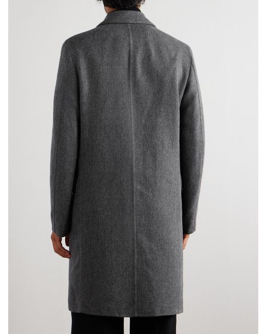Loro Piana Gray John Cashmere And Linen-Blend Coat for men