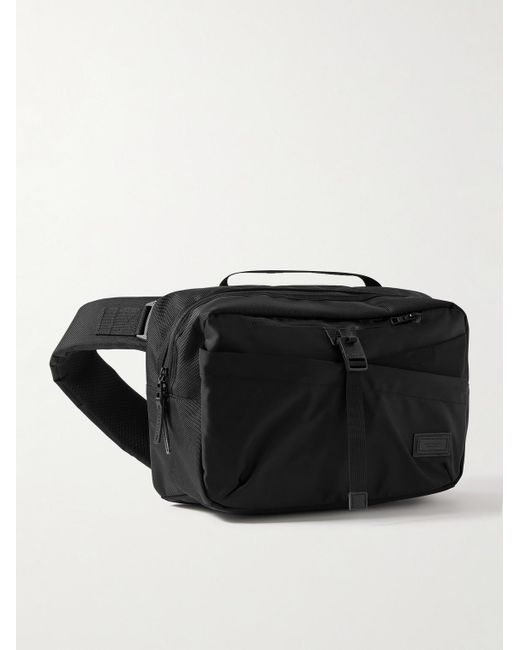 Master Piece Black Scramble Shell And Nylon Oxford Messenger Bag for men