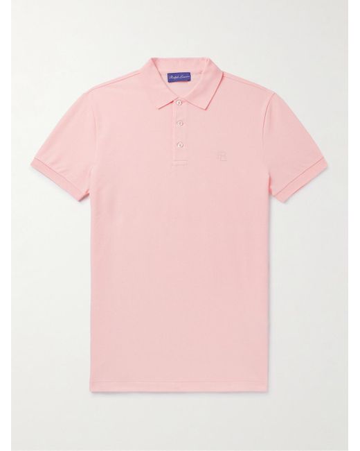 Ralph Lauren Purple Label Pink Logo-embroidered Cotton-piqué Polo Shirt for men