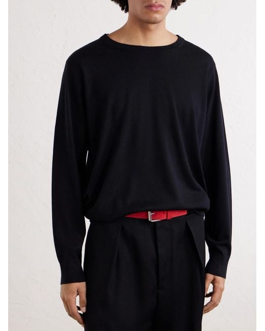 Merino Wool Sweater di Dries Van Noten in Blue da Uomo
