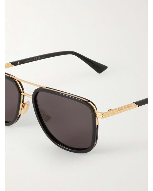 Bottega Veneta Metallic Aviator-Style Acetate And-Tone Sunglasses for men