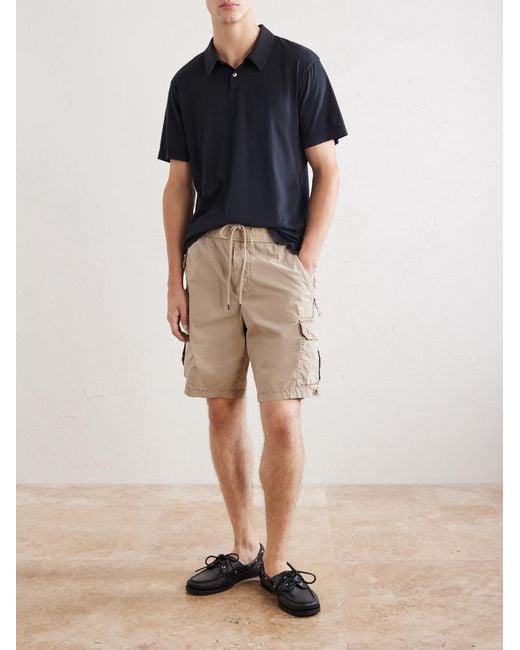 James Perse Natural Straight-Leg Stretch Cotton-Poplin Shorts for men