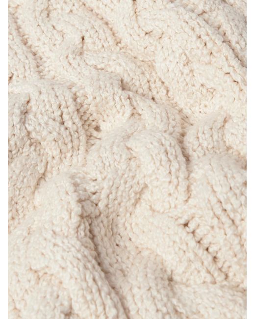 Brioni Schmal geschnittener Pullover aus Baumwolle in Zopfstrick in Natural für Herren