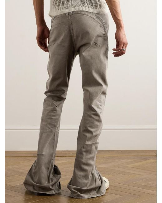 Jeans slim-fit a gamba dritta in denim cerato con zip Bolan Banana di Rick Owens in Natural da Uomo