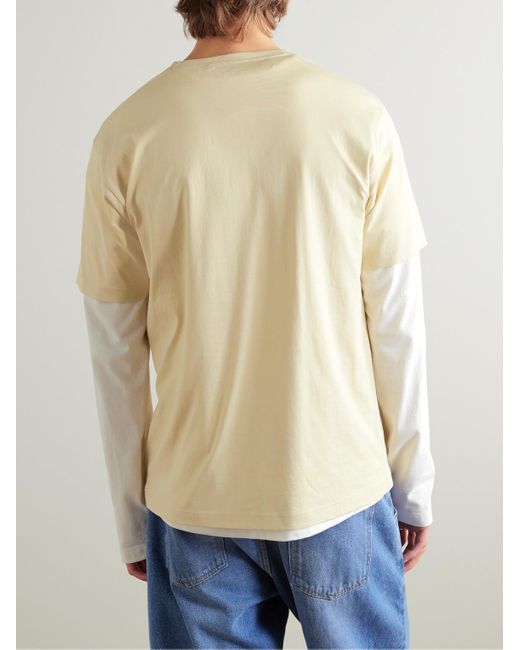 Acne Natural Nash Logo-appliquéd Cotton-jersey T-shirt for men
