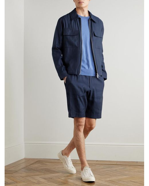 Alban 1808 Lenzing Ecovero And Linen-Blend Jacket di NN07 in Blue da Uomo