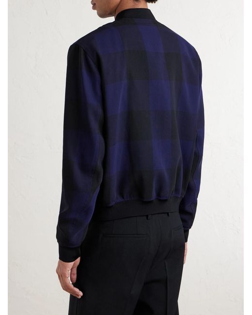 Givenchy Blue Checked Twill Varsity Jacket for men