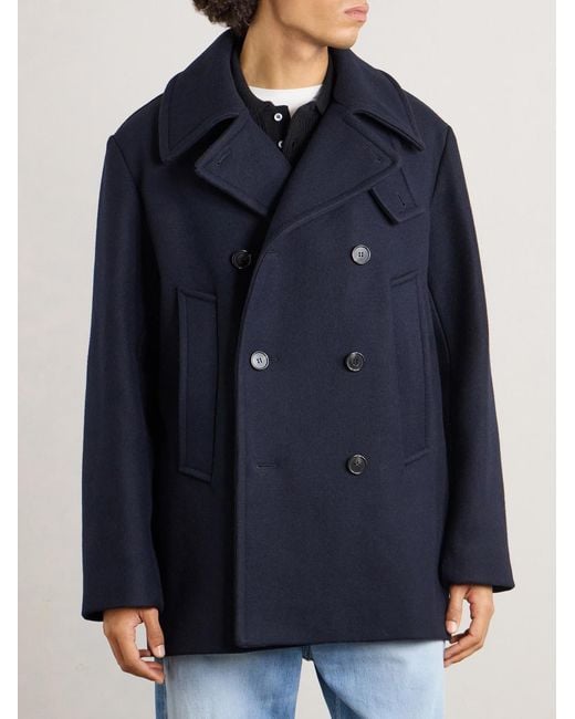 A.P.C. Blue Andy Double-breasted Wool-blend Coat for men