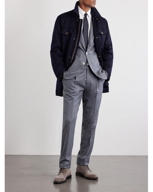 Brunello Cucinelli Gray Virgin Wool Suit Jacket for men