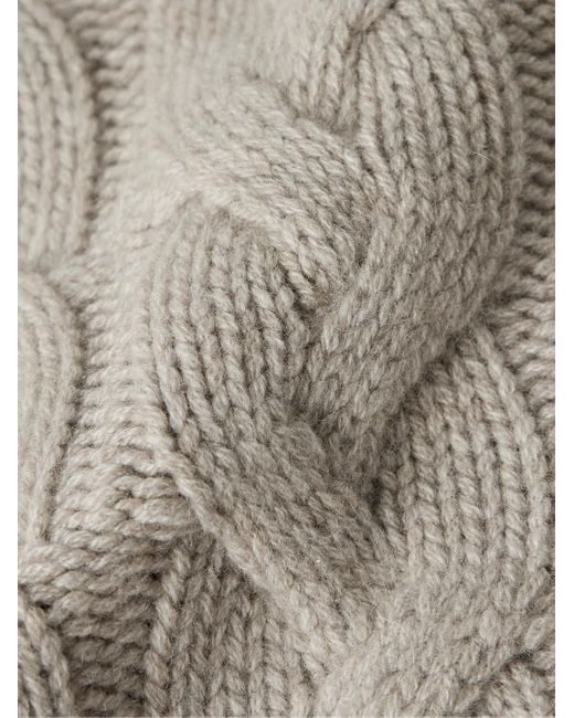 Allude White Cable-knit Cashmere Sweater for men