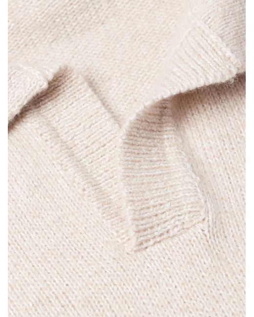Altea Natural Cotton And Cashmere-blend Polo Sweater for men