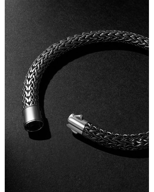 John Hardy Black Icon Rhodium-plated Sterling Silver Bracelet for men