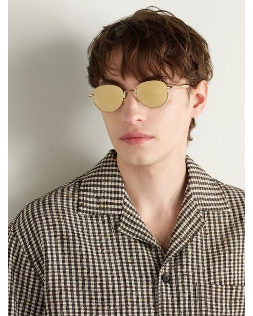 Bottega Veneta Natural Round-Frame-Tone Sunglasses for men