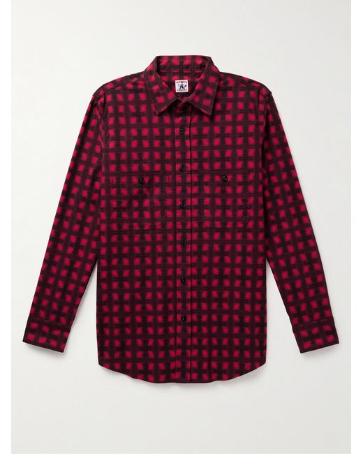 Randy's Garments Red Checked Brushed-Cotton Shirt for men