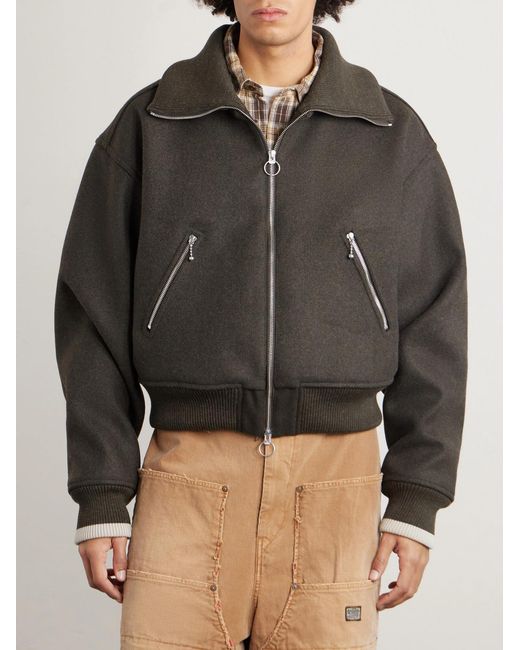 Kapital Black Wool-flannel Blouson Jacket for men