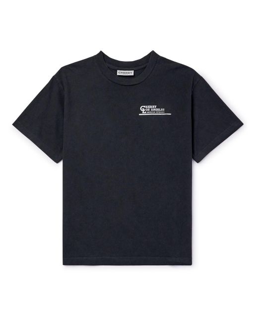 CHERRY LA Blue American Outdoorsman Garment-dyed Logo-print Cotton-jersey T-shirt for men