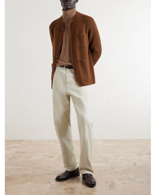 Dunhill Brown Ribbed Camel Wool for men