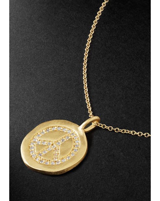 Ileana Makri Black Peaceful Diamond Pendant Necklace for men