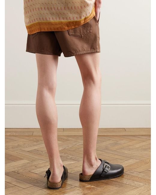 Dries Van Noten Brown Slim-Fit Denim Shorts for men