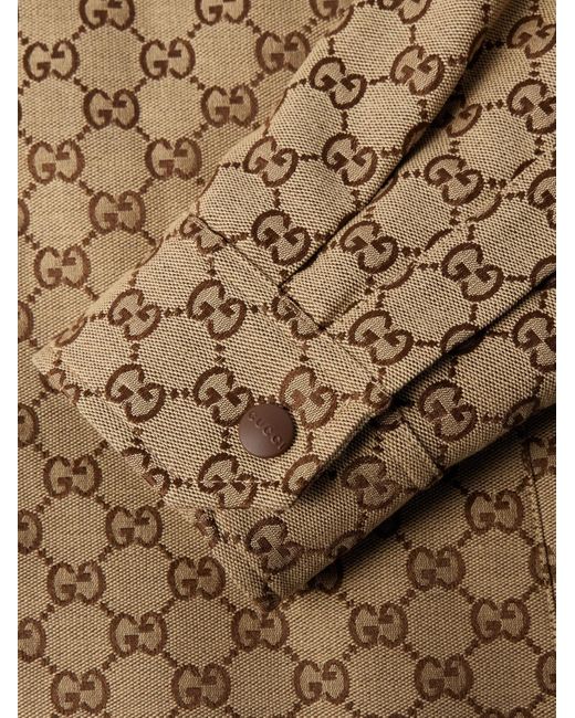 Gucci Blouson aus wattiertem Canvas aus einer Baumwollmischung mit Logomuster in Natural für Herren