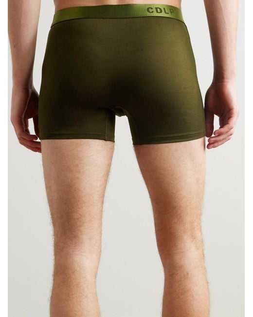 CDLP Green Three-Pack Stretch-Tencel Lyocell Boxer Briefs for men