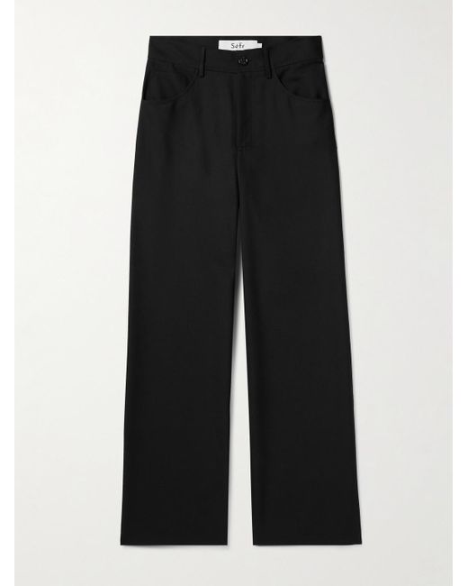 Séfr Black Jiro Straight-leg Twill Trousers for men