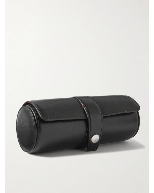Brunello Cucinelli Black Textured-Leather Watch Roll for men