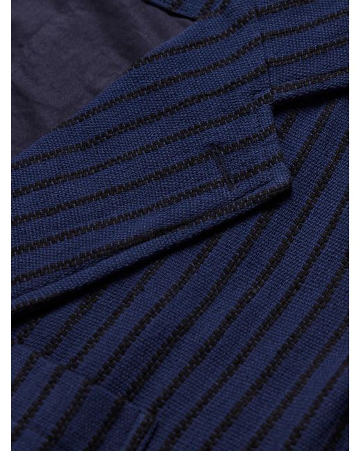 Kardo Blue Hugh 2.0 Unstructured Striped Cotton Suit Jacket for men