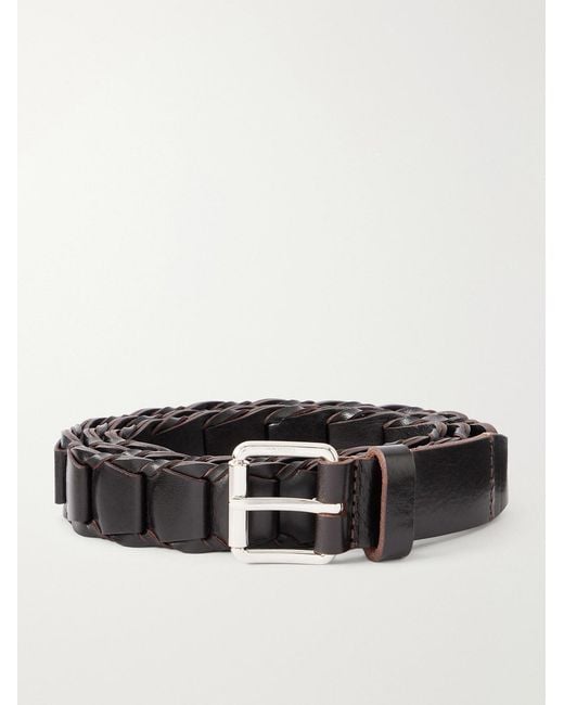 Lemaire Black 3Cm Braided Leather Belt for men