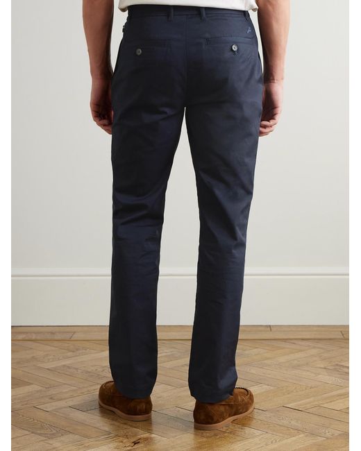 Mr P. Blue Samuel Slim-Fit Straight-Leg Stretch-Cotton Golf Trousers for men