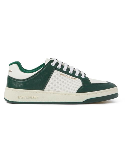 Saint Laurent Green Sl/61 Mesh And Leather Sneakers for men