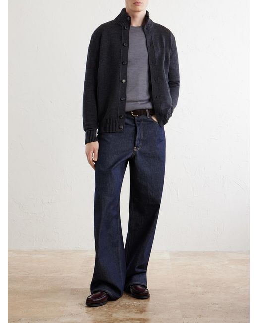 Slowear Blue Wool Cardigan for men