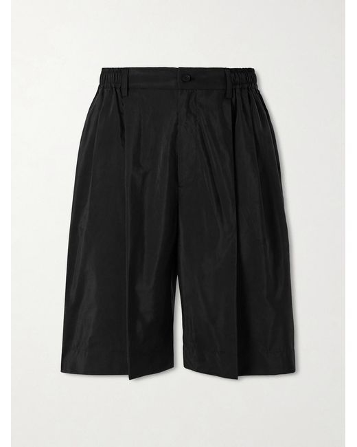 Ssstein Blue Easy Wide-Leg Silk-Blend Shorts for men