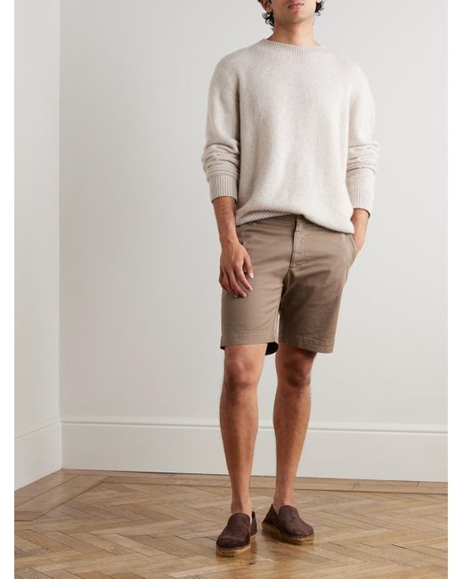 Sunspel Natural Straight-leg Garment-dyed Cotton-blend Twill Chino Shorts for men