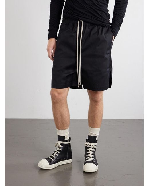 Rick Owens Black Ramones Full-grain Leather And Rubber Sneakers for men