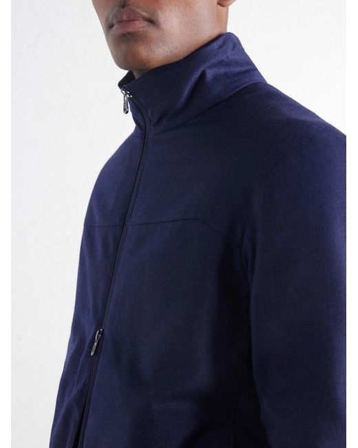 Sease Blue Padded Wool And Silk-Blend Jacket for men