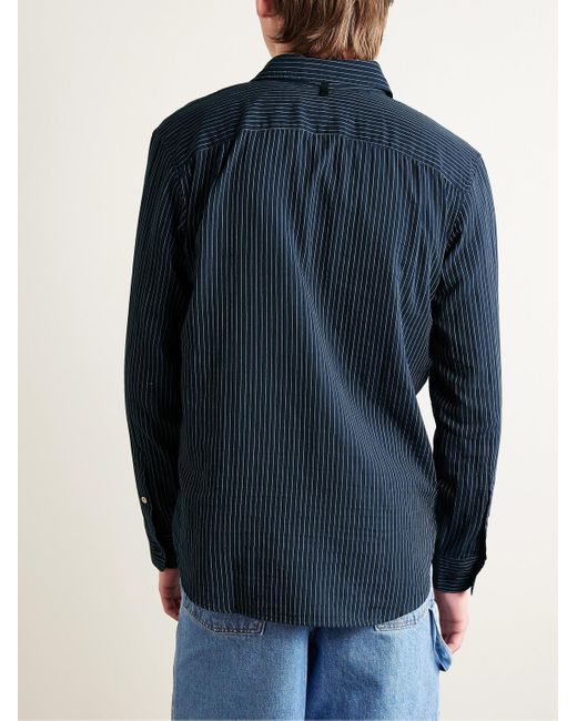 Camicia gessata reversibile in voile di cotone Gus di Rag & Bone in Blue da Uomo