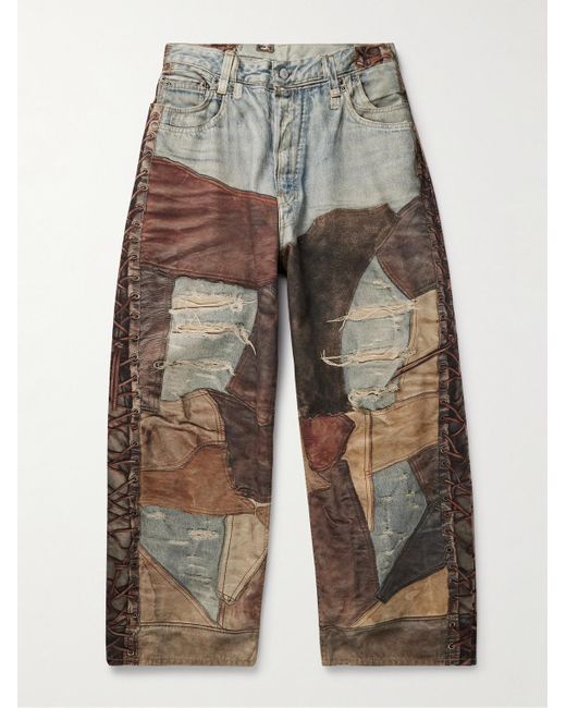 Acne Gray Wide-leg Trompe L'oeil Jeans for men