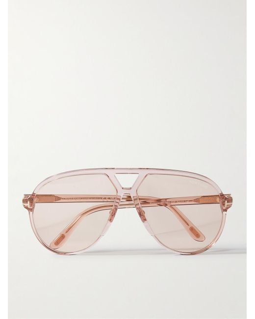 Tom Ford Pink Bertrand Aviator-style Acetate Sunglasses for men