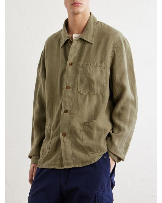Polo Ralph Lauren Green Textured Linen Jacket for men