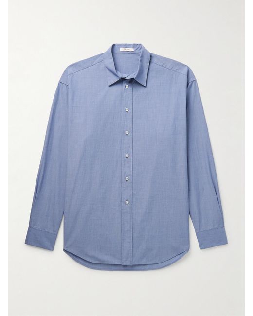 Camicia in popeline di cotone Miller di The Row in Blue da Uomo
