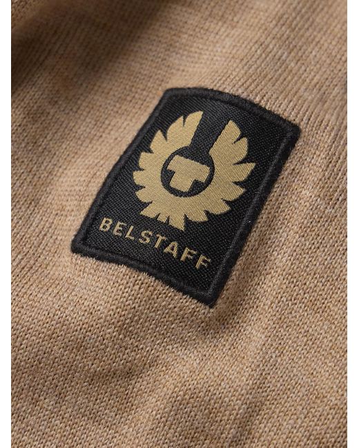 Belstaff Kelby schmal geschnittener Cardigan aus Wolle mit Shell-Besatz und Reißverschluss in Natural für Herren
